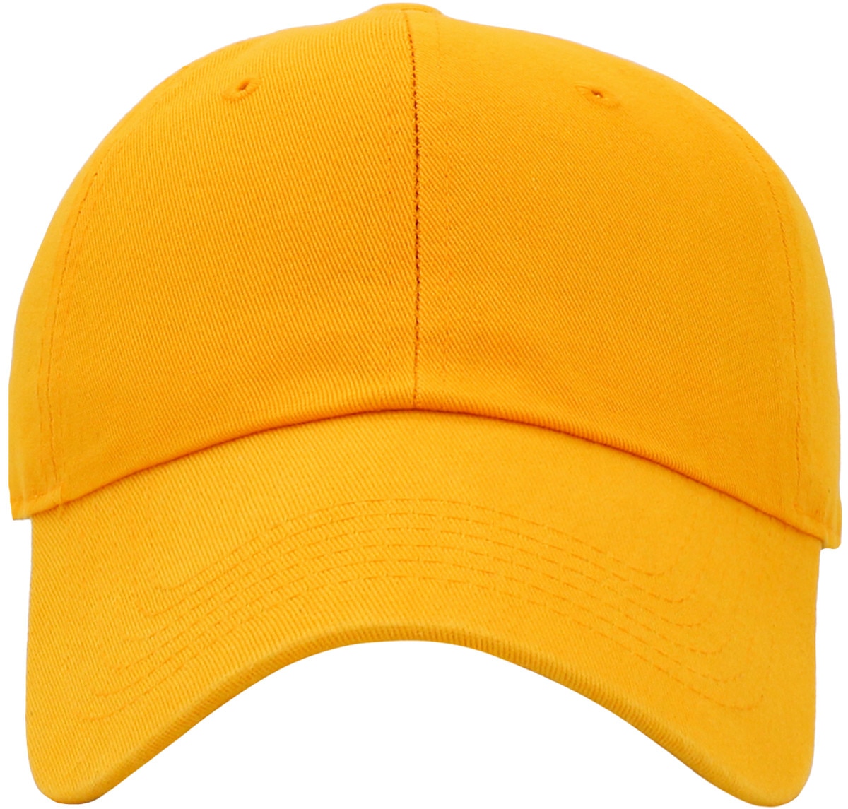 Gold Low Profile Baseball Caps Front View